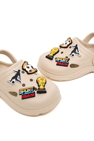 R&B Beige KIDS BOYS CLOGS 26-31