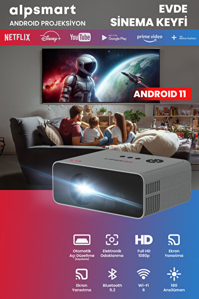 HALL BREATHE Taşınabilir Android Projeksiyon, 11, Ekran Yansıtma, Oto Odak, W...