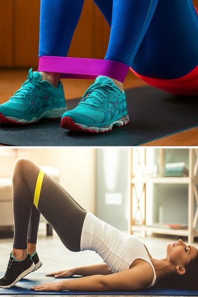 obrigado Banda de Pilates Bandă de exerciții din cauciuc pentru yoga, pachet de 5