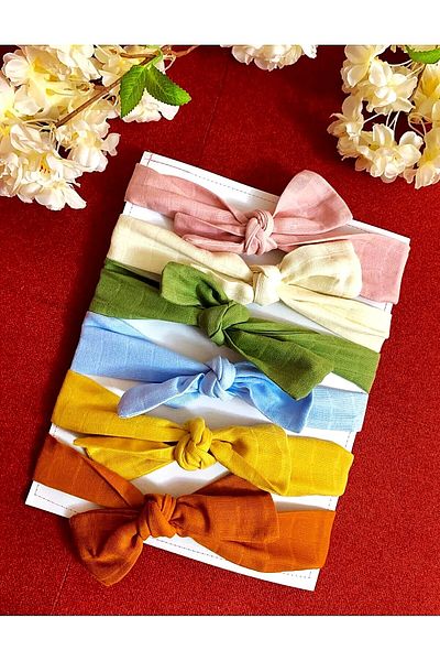 minikiti 6 Pieces 100% Cotton Muslin Baby Girl Children Bandana Colorful