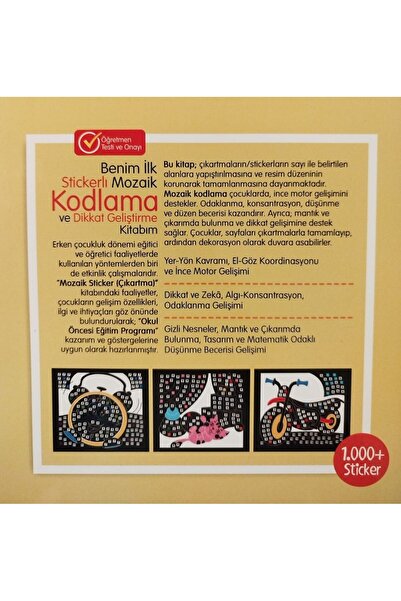 Artenino MOZAİK STİCKER ÇIKARTMA KİTABI - SARI