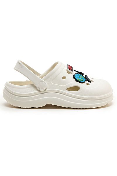 R&B White BOYS CLOGS 32-37