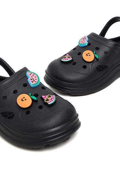 R&B Black GIRLS CLOGS 32-37