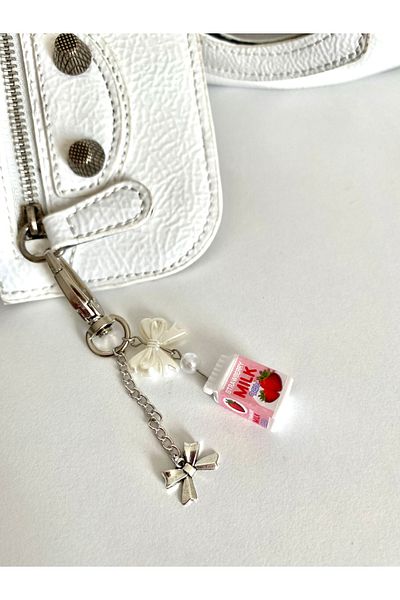 Pinky Lady Strawberry Milk Charm Bag Accessory