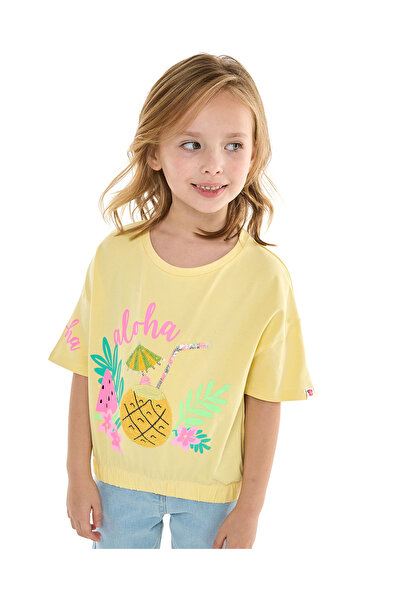 R&B تي شيرت أصفر للبنات من عمر سنتين إلى ٨ سنوات