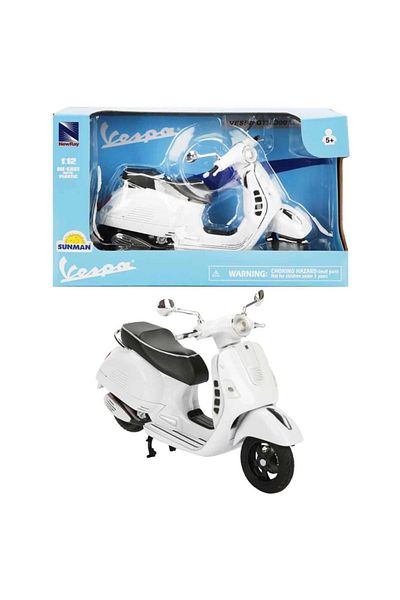 KdrElektronik Children's Educational Toy 57243 Sun- Vespa Gts 300 Super White Motor 1:12