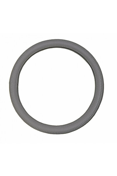 DELUXETUNING Husa volan PREMIUM, diametru 38cm, piele perforata, culoare gri