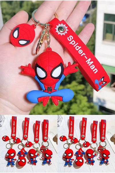 Wolawood Spider Hero Figured Keychain Cute Super Character Bag Car Ornament Special Gift Accessory