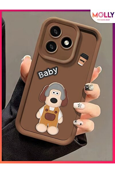 Molly REALME C53 Için Fallow Kenarları Kalın 3d Kabartmalı Sevimli Dog Gromit...