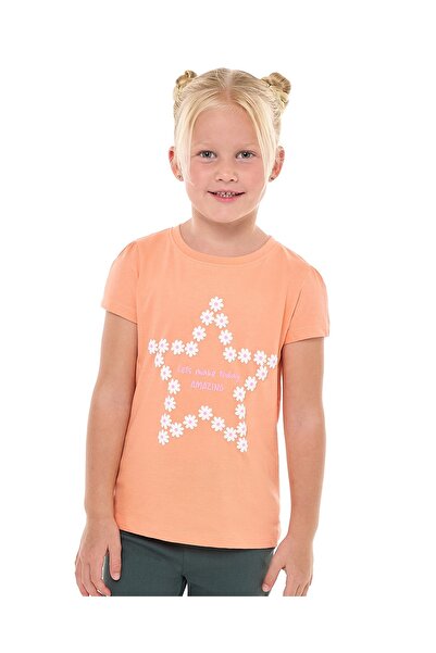 R&B تي شيرت برتقالي للبنات من عمر 2 إلى 8 سنوات
