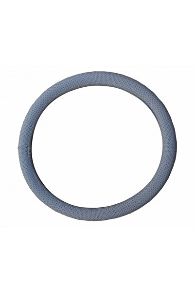 DELUXETUNING Husa volan piele ecologica perforata, gri deschis, diam. 38 cm