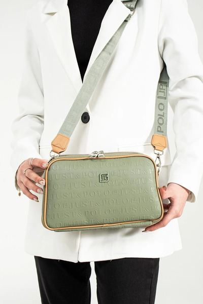 Just Polo Women's Medium Size Adjustable Embossed Patterned Modern Design Crossbody and Shoulder Bag P344023Pc