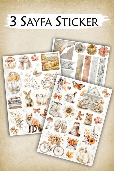 Grafikup Autumn Sticker Set - Seasonal Planner Aesthetic Sticker Set