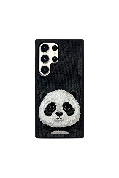 Nimmy Samsung S24 Ultra Uyumlu 3D Göz Panda Detaylı Gerçek Nakış İşlemeli Kab...