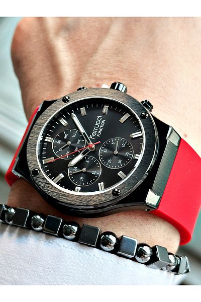 Ferrucci Original Design Watch with Functional Silicone Cord Men's Wristwatch Bracelet Gift