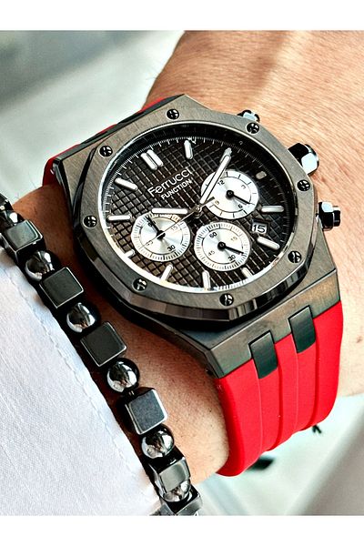 Ferrucci Original Design Watch with Functional Silicone Cord Men's Wristwatch Bracelet Gift