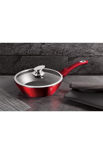 Berlinger Haus Tigaie marmorată cu capac 24 cm Burgundy Metalic Line Berlinger Haus BH 1259N