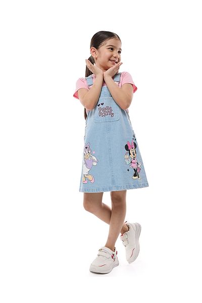 R&B Multi GIRLS DENIM DUNGAREES 2-8Y