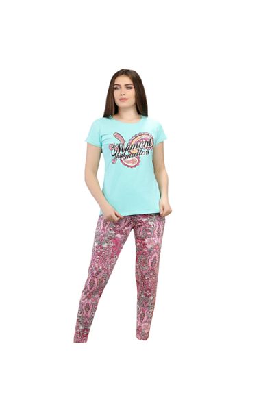 Generic Women's short-sleeved cotton pajamas - PJ 950