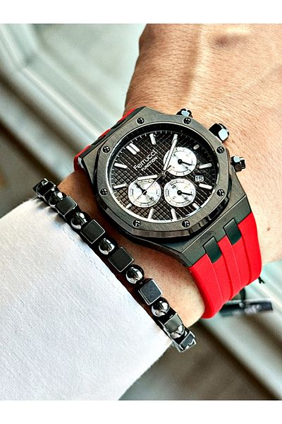 Ferrucci Original Design Watch with Functional Silicone Cord Men's Wristwatch Bracelet Gift