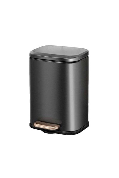 huitich 13L Stainless Steel Pedal Trash Can, Brushed Black