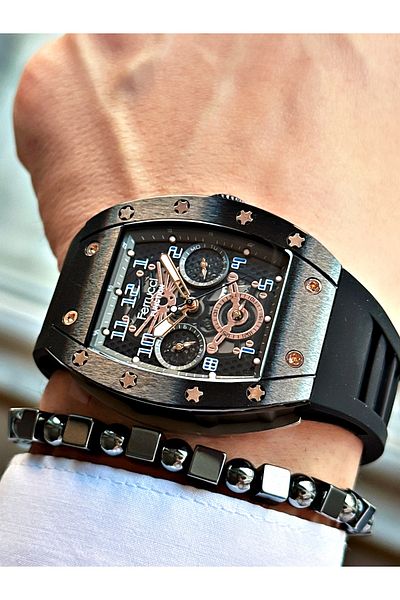 Ferrucci Original Design Watch with Functional Silicone Cord Men's Wristwatch Bracelet Gift