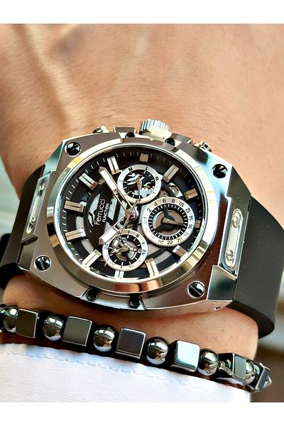 Ferrucci Original Design Watch with Functional Silicone Cord Men's Wristwatch Bracelet Gift
