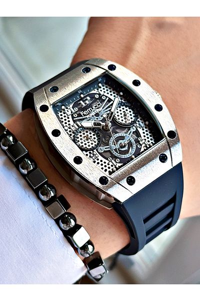Ferrucci Original Design Watch with Functional Silicone Cord Men's Wristwatch Bracelet Gift