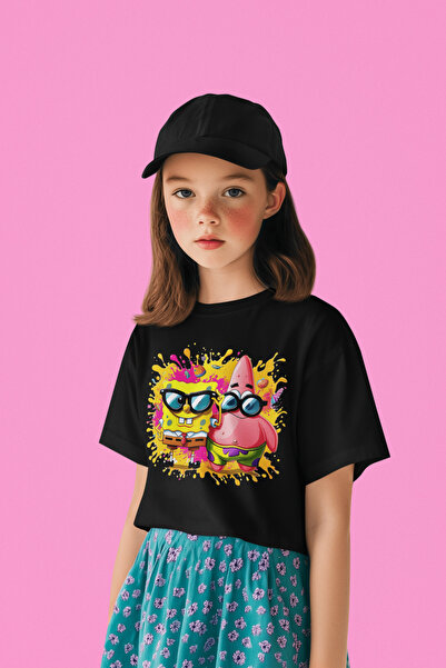 SEVBANO تي شيرت للأطفال بتصميم سبونج بوب مطبوع للجنسين (1-12 سنة)