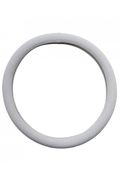 DELUXETUNING Husa volan piele ecologica perforata, crem deschis, diam. 38 cm