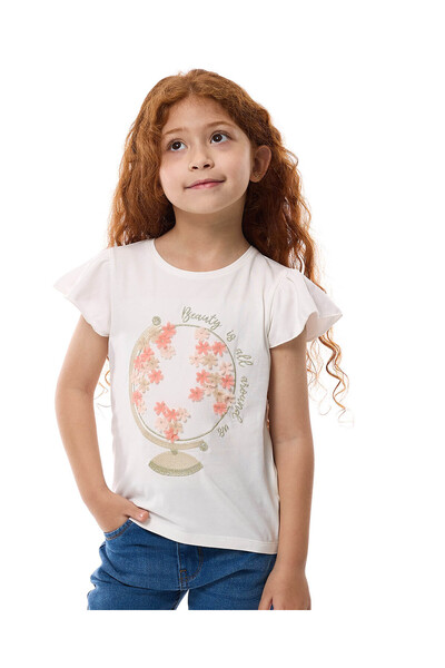 R&B Ivory GIRLS FASHION TEE 2-8Y