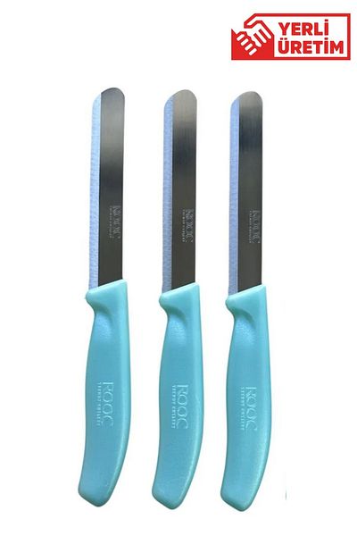 Rooc Set of 3 Ultra Sharp Serrated Knives, 22 cm 100% Guaranteed Stainless Steel