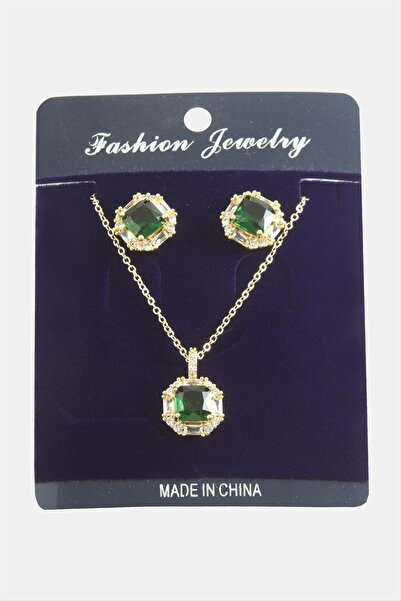Angel Of Life Square Zircon Stone Set Necklace