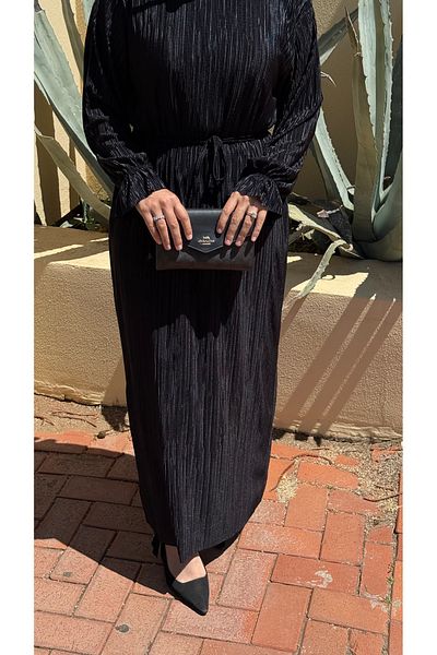 KE DESIGN Pleated Plus Size Hijab Dress