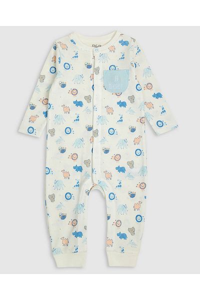 R&B Ivory SINGLE SLEEPSUITS 0-18M