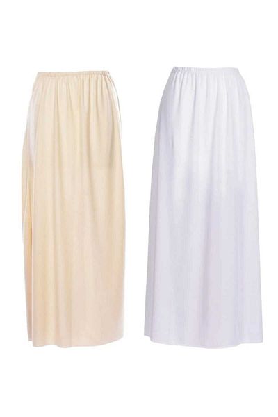 MissPul Women's Skirt Bottom Lining White Cream 2Pcs