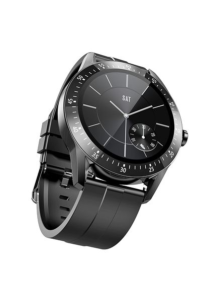 TechGS Men's Smartwatch, TechGS®, Casual Fitness S11, Smart Notifications, Pedometer, Black