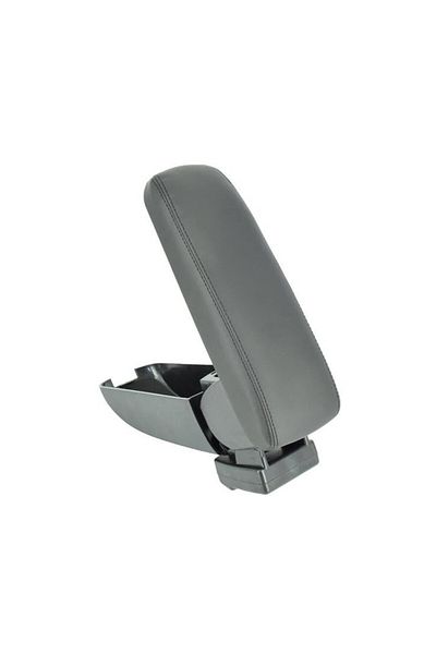 DELUXETUNING Universal black car armrest with black stitching, eco-leather