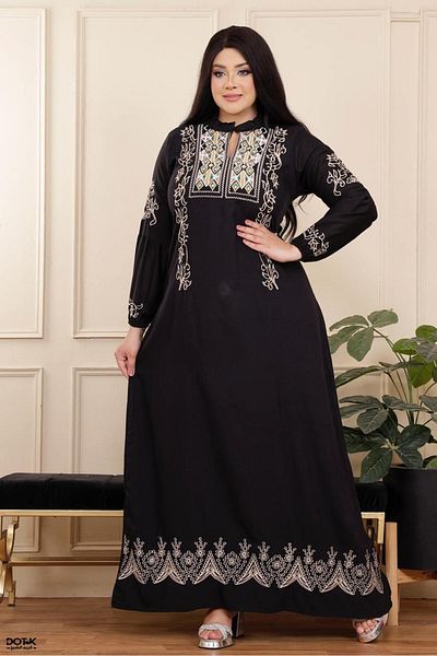 Generies Cotton abaya made of light natural cotton with a belt in the middle that adds a touch of elegance and elastic at the sleeve