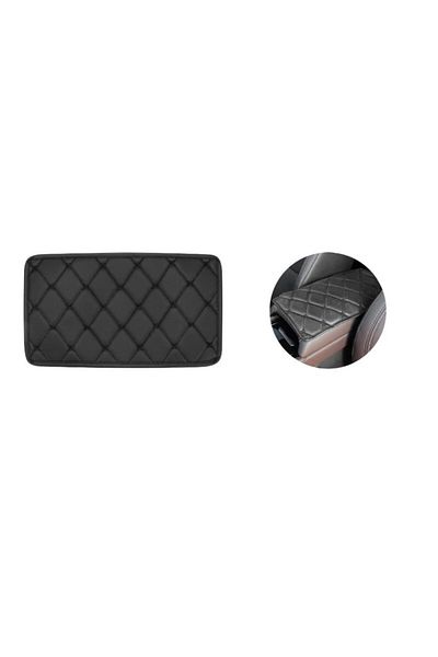 DELUXETUNING Universal leather car armrest cover 29 cm x 17 cm black