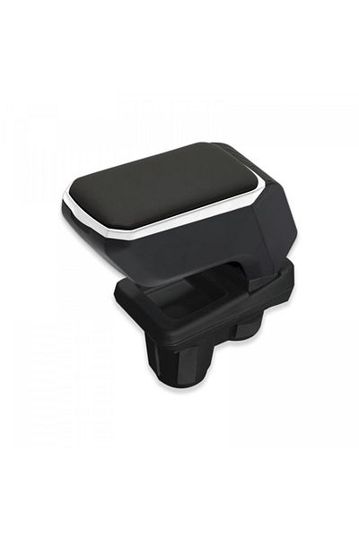 DELUXETUNING Car armrest compatible with Renault Megane III 2012-2016, black with gray