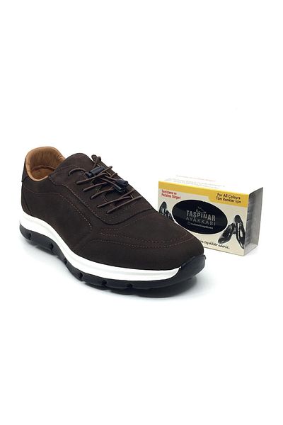 Taşpınar Ayakkabı License 100% Genuine Leather Orthopedic Men's Daily Smart Lace-Up Summer Shoes with Sponge Gift