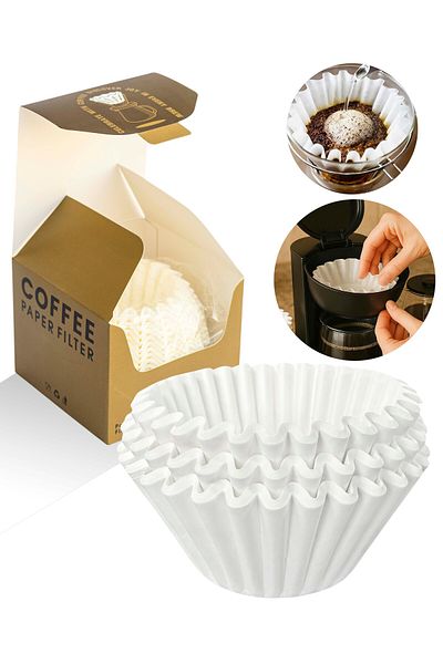 Omran Cart Wave W-185 Coffee Filters 100 Count Large, Kalita Wave 185 Compatible, Clean Brew