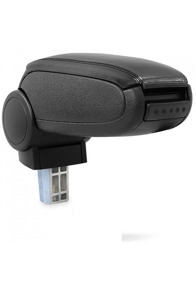 DELUXETUNING Car armrest Peugeot 208 2012-2019, black, imitation leather