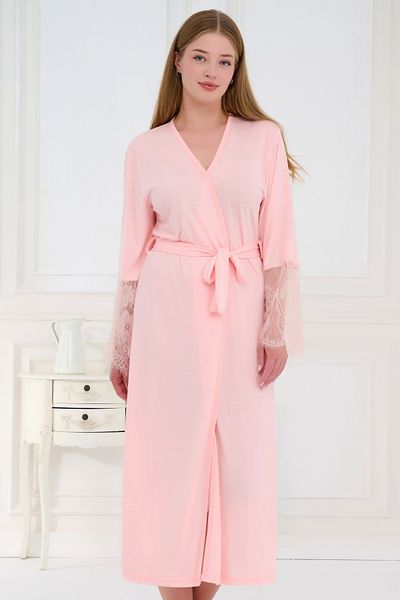 Emose Lace Belted Long Dressing Gown