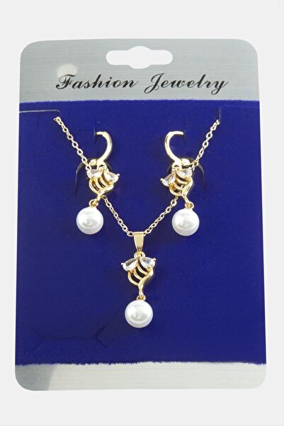 Angel Of Life Flower Pearl Zircon Stone Set Necklace