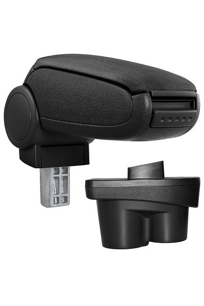 DELUXETUNING Car armrest Opel Corsa E 2014-2019, black, imitation leather