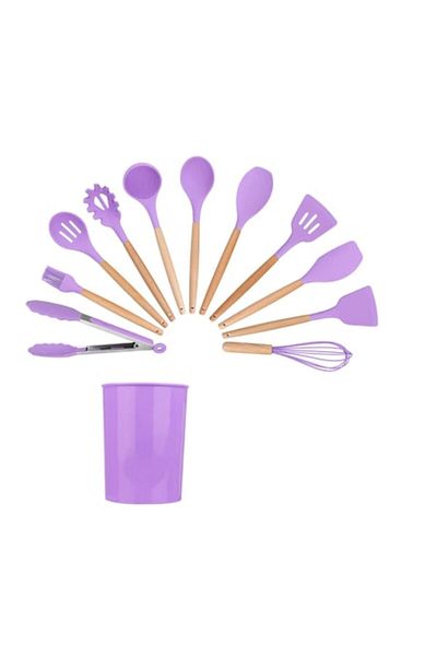 victiny 12-Piece Wooden and Silicone Kitchen Utensil Set
