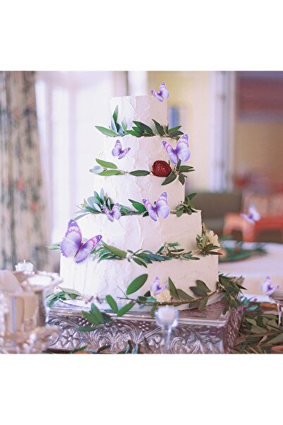 hediyehobihersey Hazır Kesilmiş Yenilebilir Kelebek 12 ad Gofret Wafer Paper