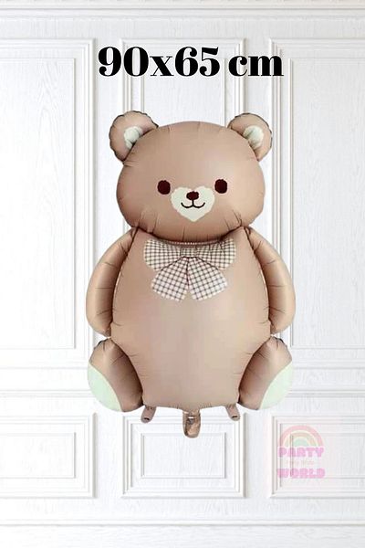 party world Brown Teddy Bear Foil Balloon & 3-Piece Brown Tone Star Balloon Set